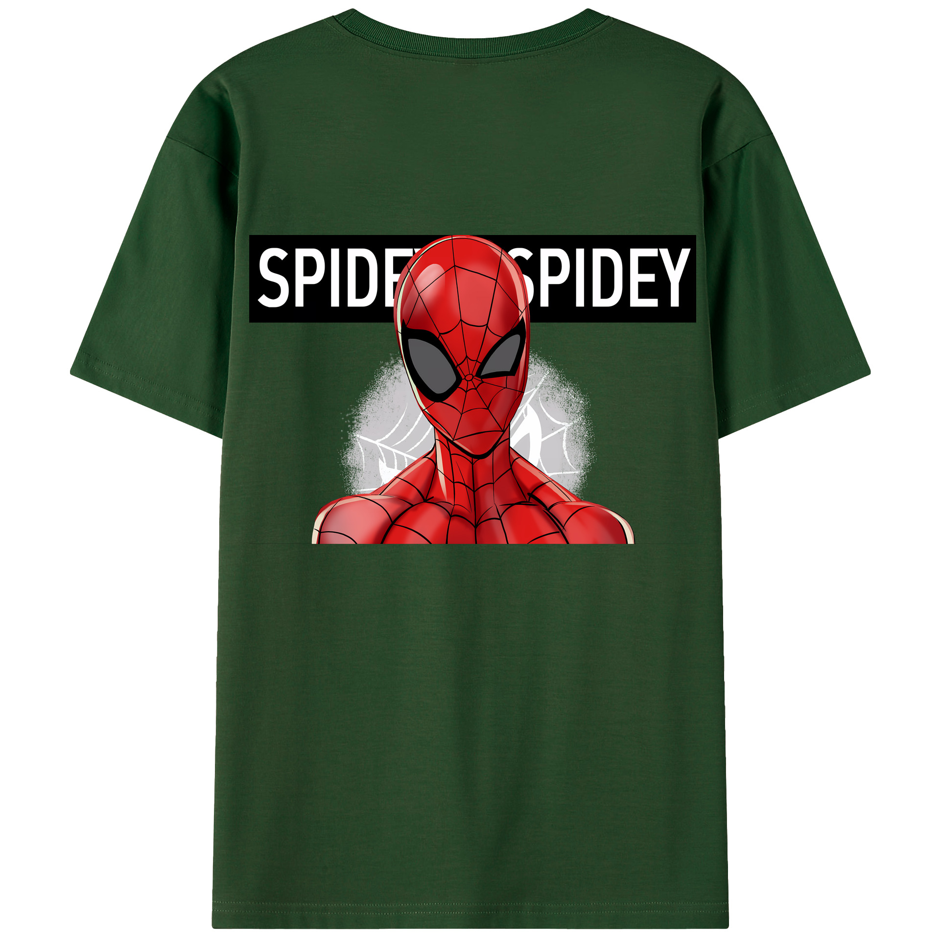 （画像用） Spider Man スパイダーマン 綿100％半袖Tシャツ（背面プリント）
